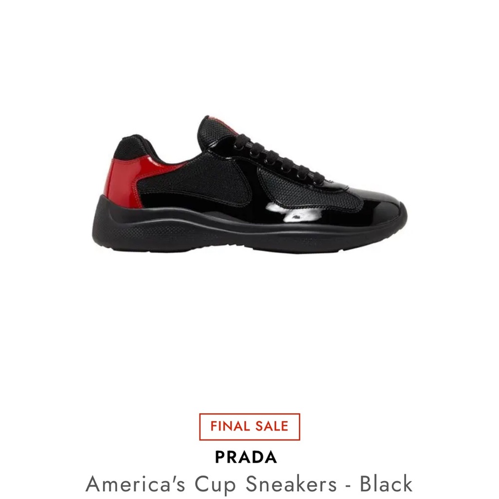 Prada Men's Black and Red Sneakers